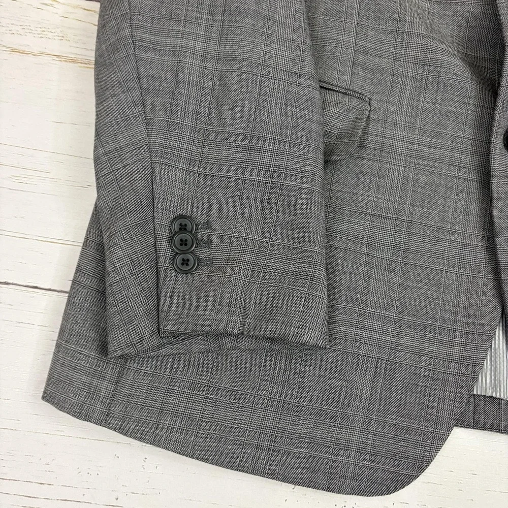 Banana Republic Blazer Suit Jacket Mens 40S Glen Plaid Wool Tailored Slim Fit